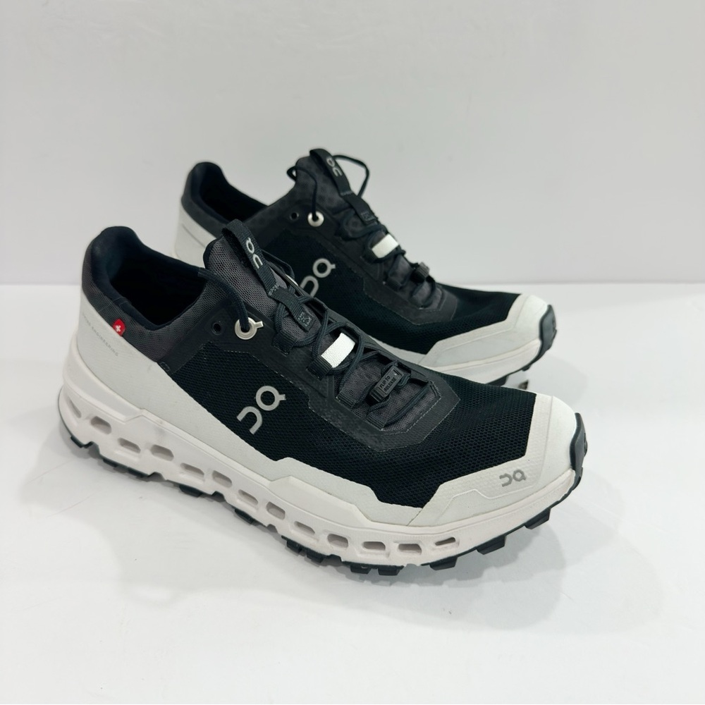 On Running Black and White Athletic Shoes